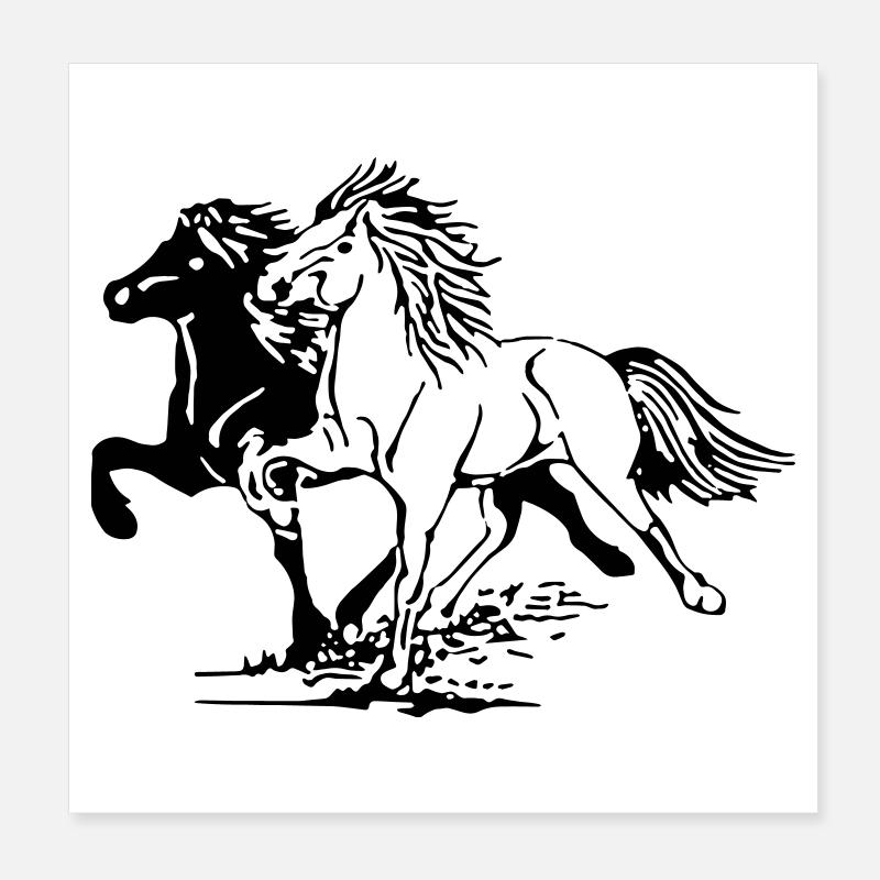 Wild Horses Poster 8" x 8" (20x20 cm)