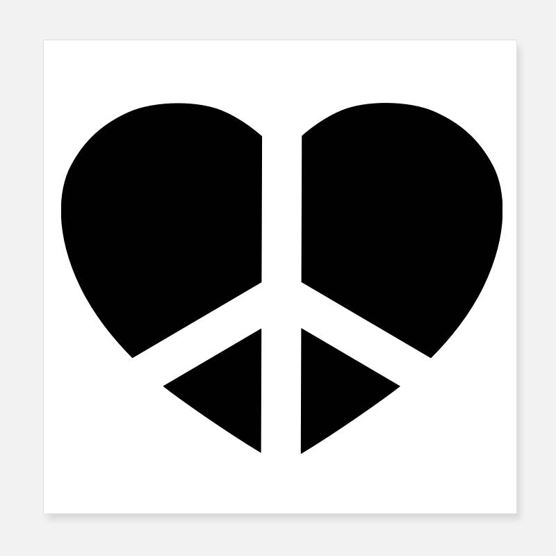Frieden & Liebe Poster 20x20 cm