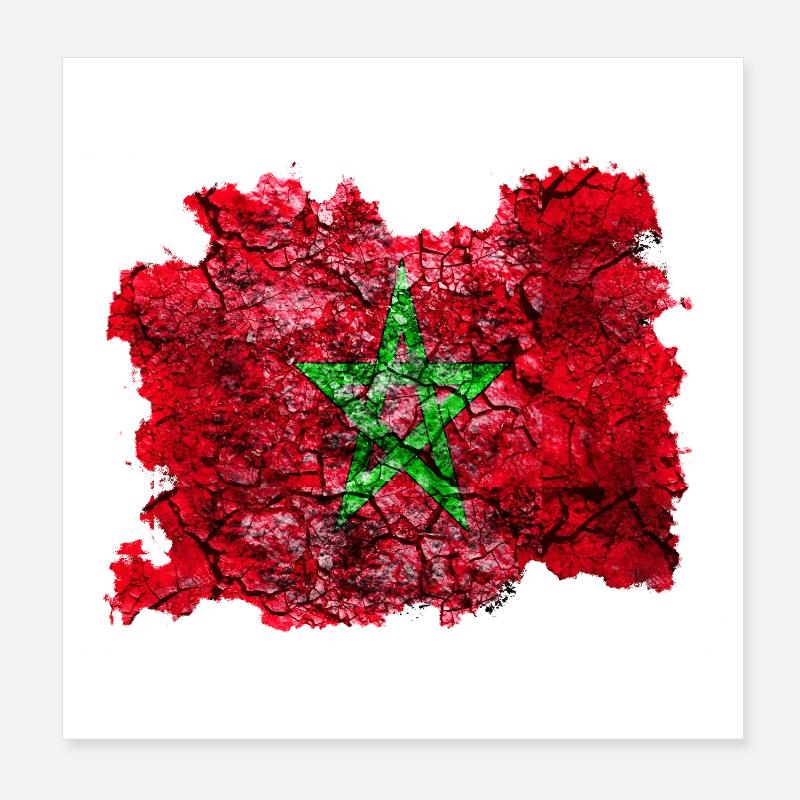 Morocco vintage flag Poster 8" x 8" (20x20 cm)