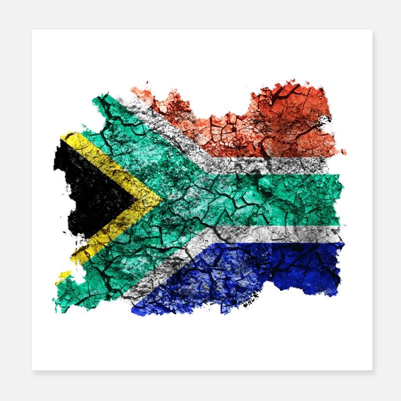 Afrique du Sud Drapeau Vintage Poster 20 x 20 cm