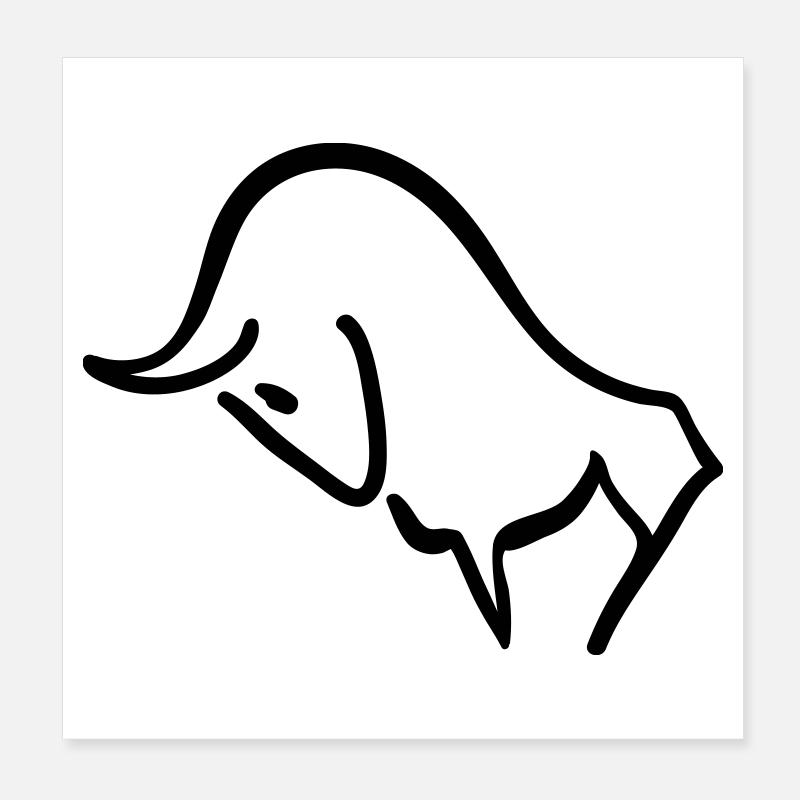 charging bull Poster 8" x 8" (20x20 cm)