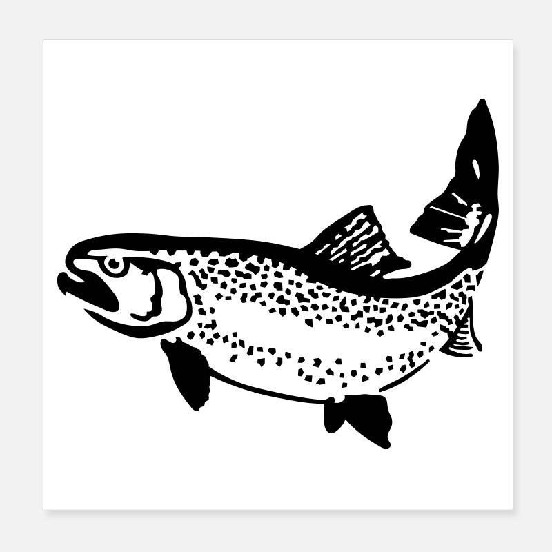 Forelle Poster 20x20 cm