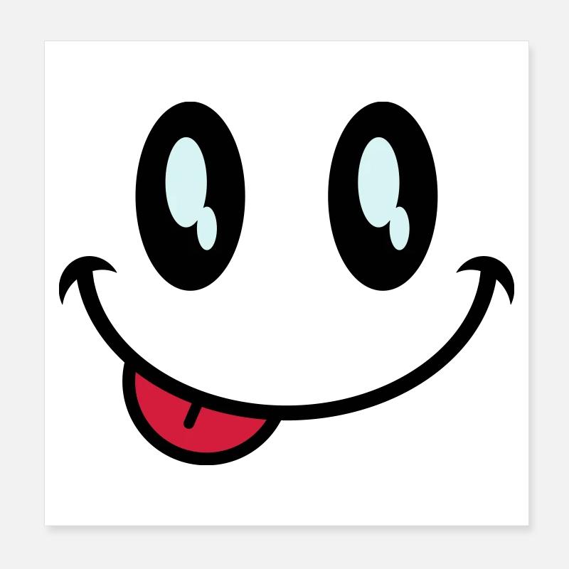 augen smiley zunge Poster 20x20 cm
