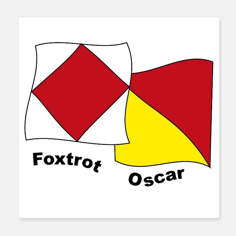 Foxtrot Oscar Poster 8" x 8" (20x20 cm)