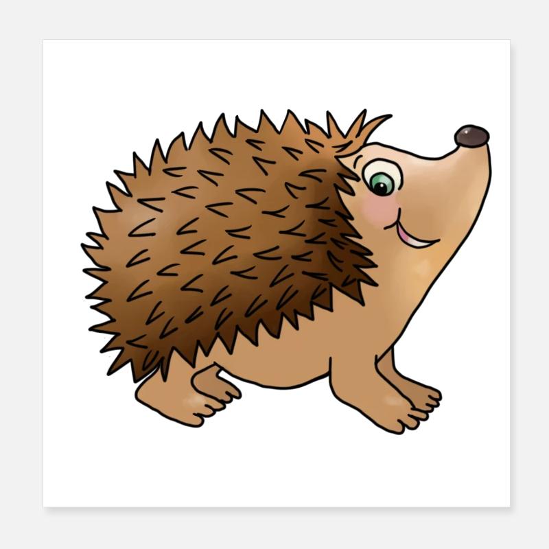 Freundlicher Igel Poster 20x20 cm