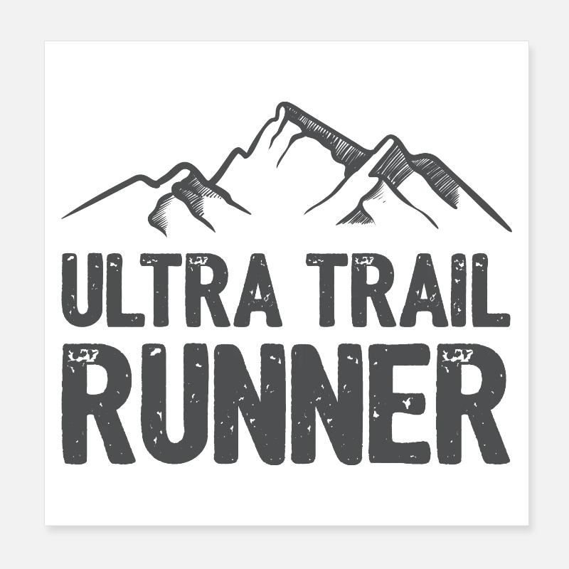 Ultra Trail Runner - Poster 20 x 20 cm - blanc