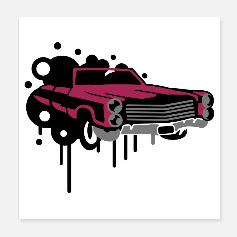 Vintage Auto Graffiti Poster 20x20 cm