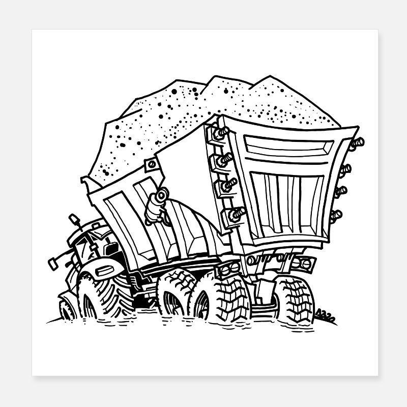 0956 Sattelzug SAND Poster 20x20 cm