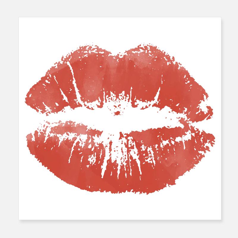 Impression de lèvres Retro Kiss Poster 20 x 20 cm