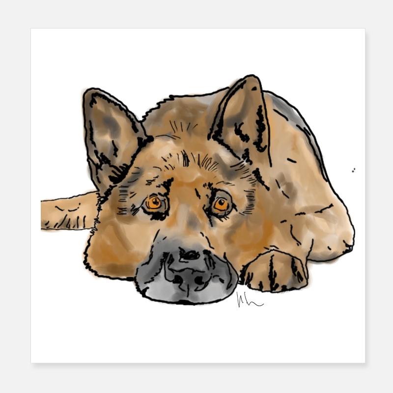 German. Shepherd dog Poster 8" x 8" (20x20 cm)