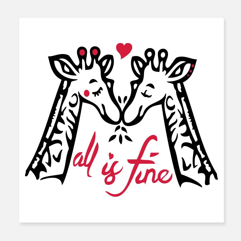 Giraffen Liebe Poster 20x20 cm