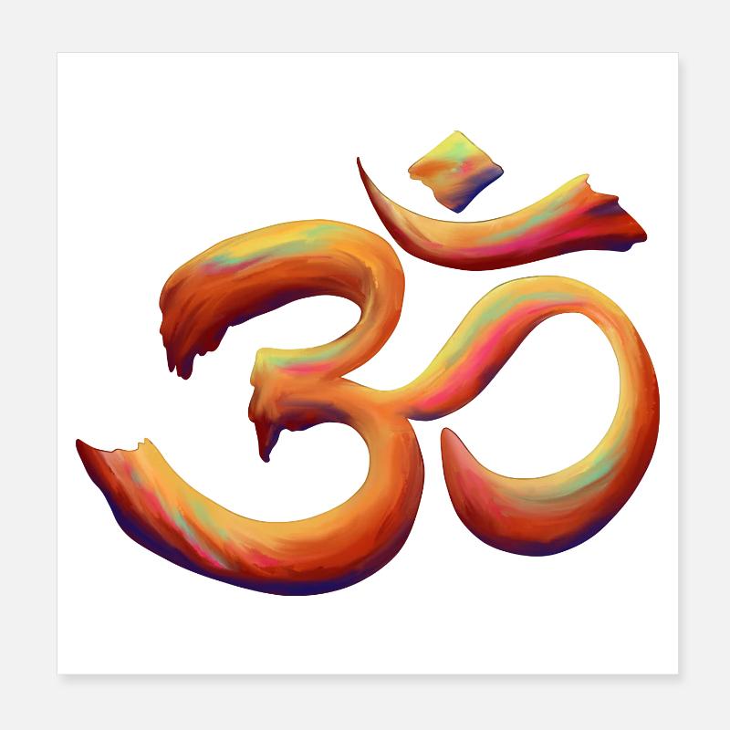 Pennello Arcobaleno Om Poster 20x20 cm