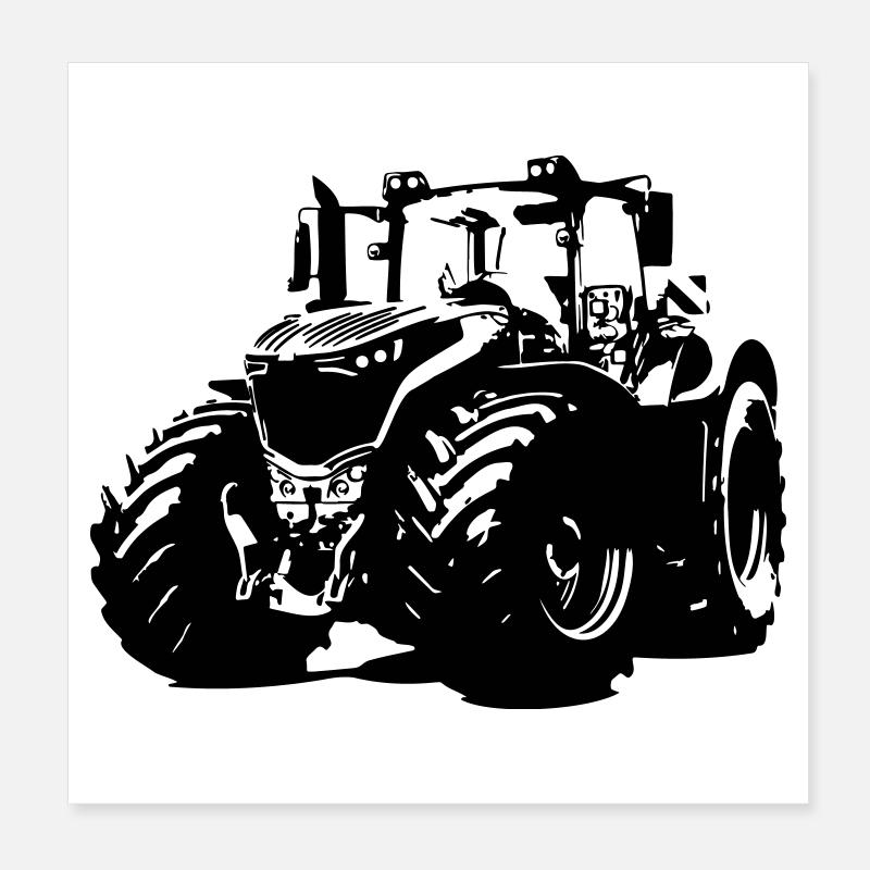 Strong German tractor with red rims Poster 8" x 8" (20x20 cm)