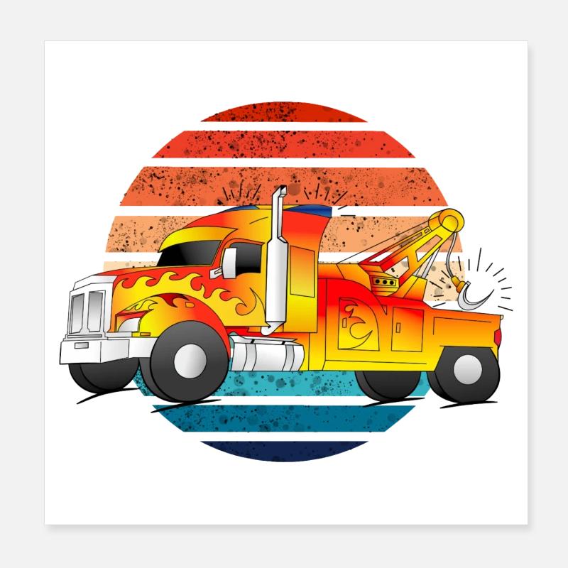 Abschleppwagen Abschleppdienst Abschlepper LKW Poster 20x20 cm
