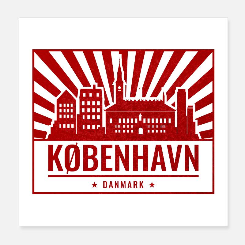 Copenhagen Skyline Poster 8" x 8" (20x20 cm)