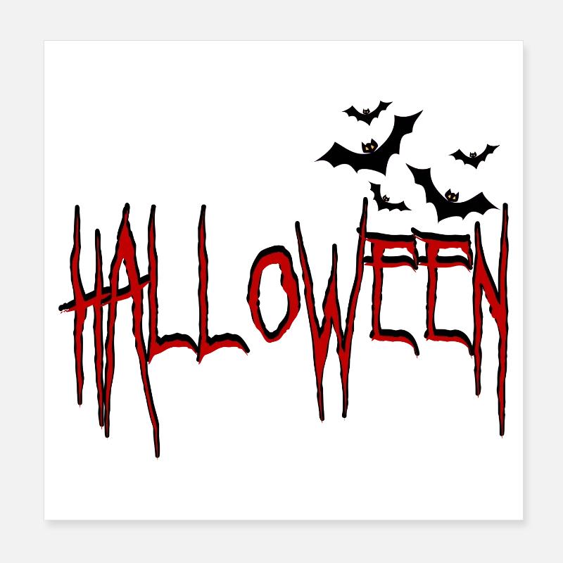 Halloween avec des chauves-souris Poster 20 x 20 cm