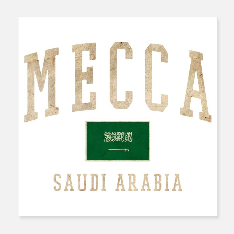 Mecca Saudisches Retro-Emblem Poster 20x20 cm