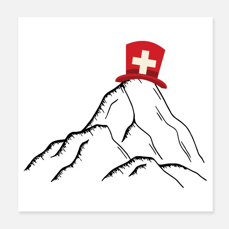 Suisse - Montagnes suisses Poster 20 x 20 cm