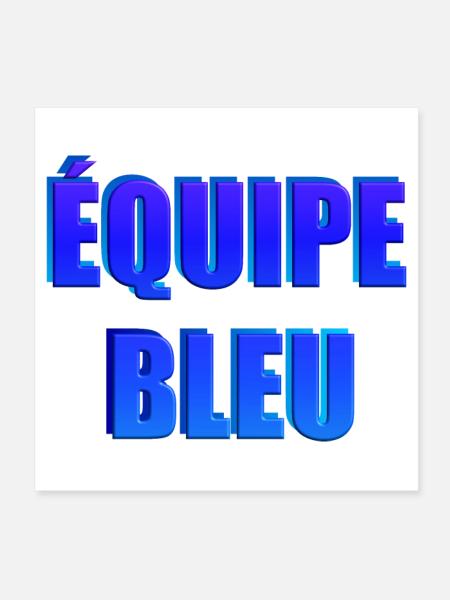 équipe bleu - Poster 20 x 20 cm - blanc - Devant
