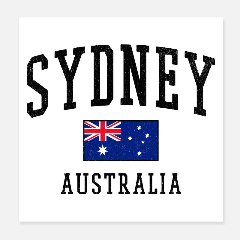 Sydney Australien Flagge Städte Design Poster 20x20 cm