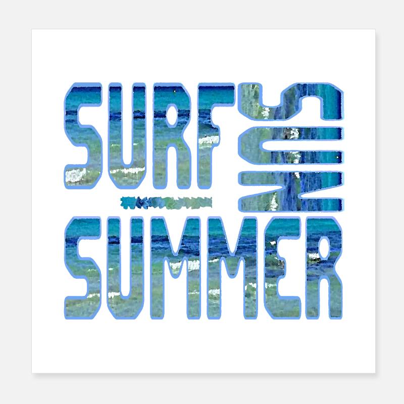 Sommer Surf Blue Strand Meer Wasser Sonne Poster 20x20 cm