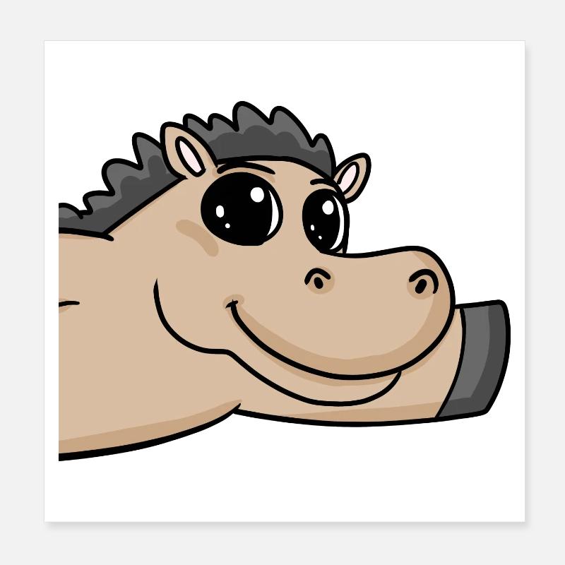 Salutation des chevaux Poster 20 x 20 cm