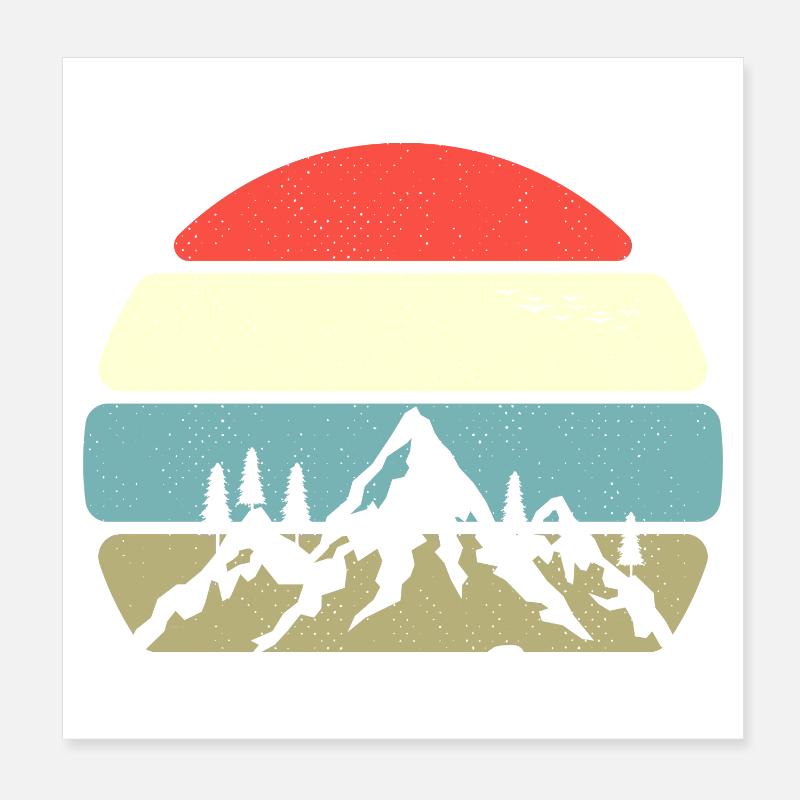 Mountain panorama at sunset Poster 8" x 8" (20x20 cm)