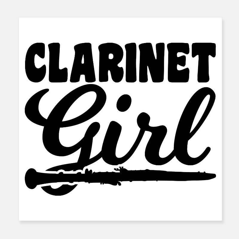 Clarinettes Filles Poster 20 x 20 cm