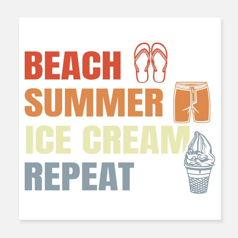 Dicton de crème glacée vintage Poster 20 x 20 cm