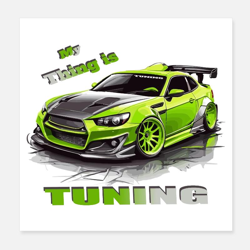 Tuning Car Poster 8" x 8" (20x20 cm)