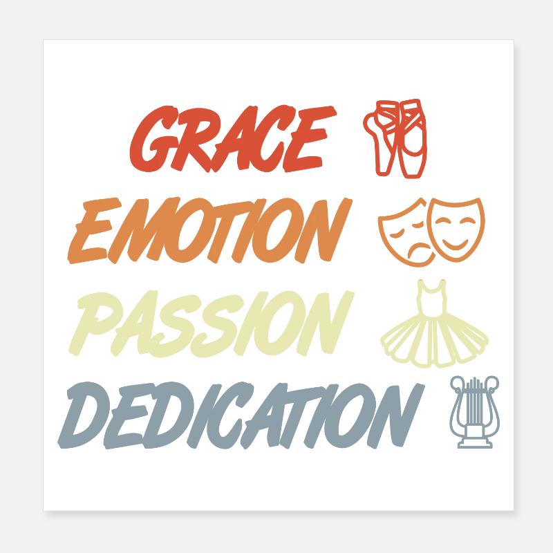 Grâce, Émotion, Passion, Dédicace Poster 20 x 20 cm