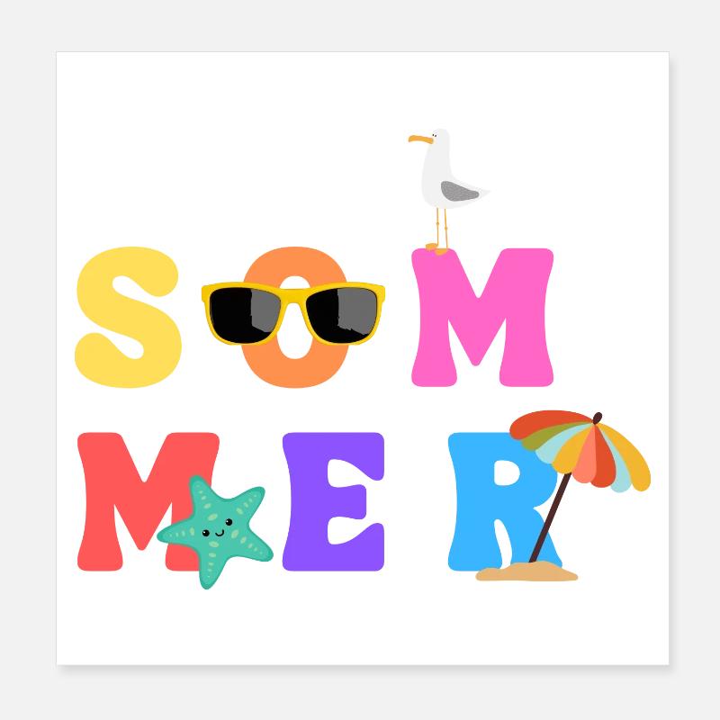 Sommer - Summer - Sommerliebe - Sonne - Sun Poster 20x20 cm