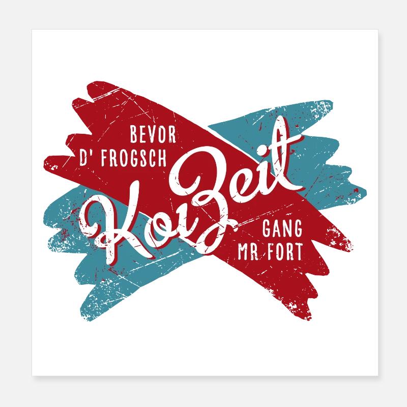 Koi Zeit - Poster 20x20 cm - Weiß