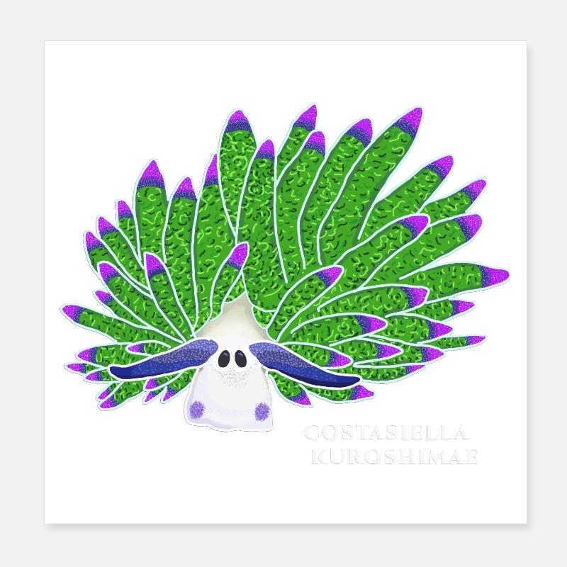 Escargot De Mouton Feuille, Dessin Poster 20 x 20 cm