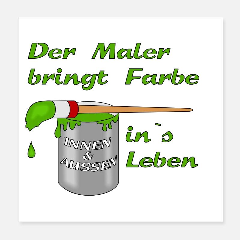 Maler Farbtopf mit Pinsel Poster 20x20 cm