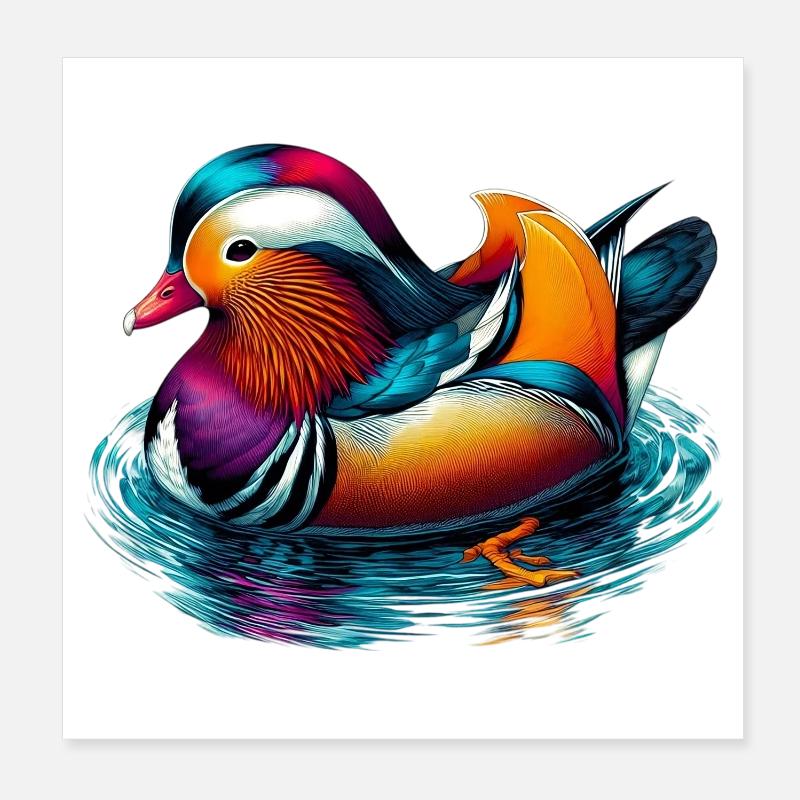 Canard mandarin Poster 20 x 20 cm