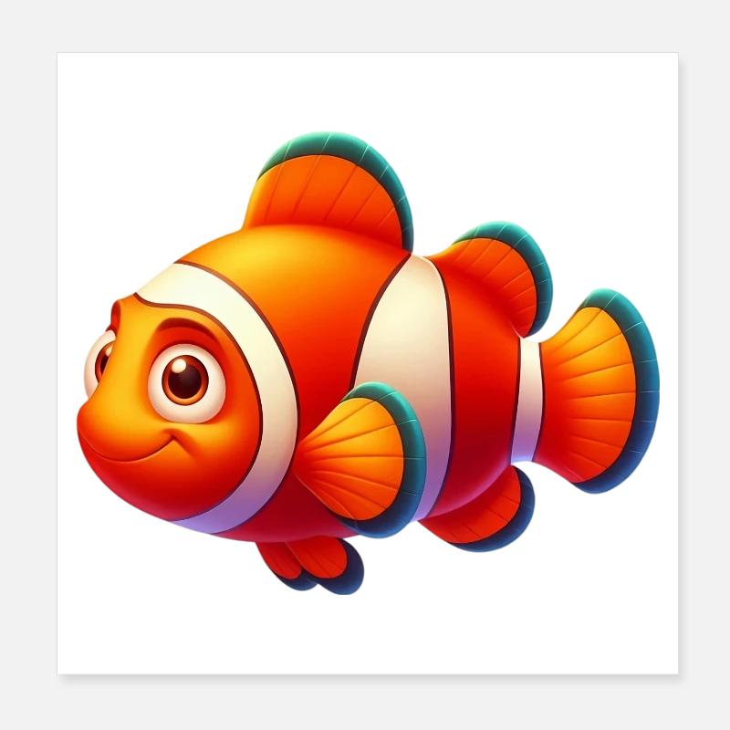 Poisson-clown Poster 20 x 20 cm
