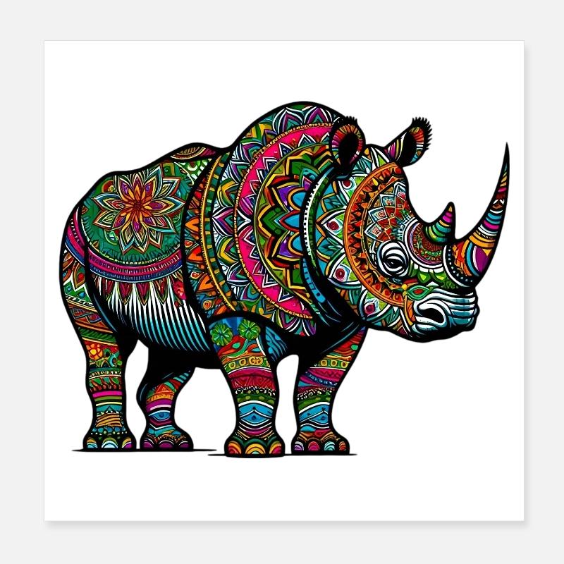 Nashorn Poster 20x20 cm