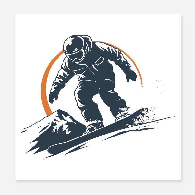 Snowboarder Grafik Poster 20x20 cm