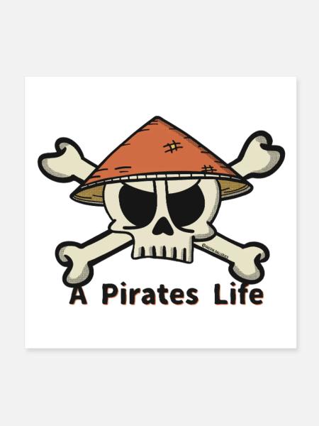 A Pirates Life logo - Poster 8" x 8" (20x20 cm) - white - Front
