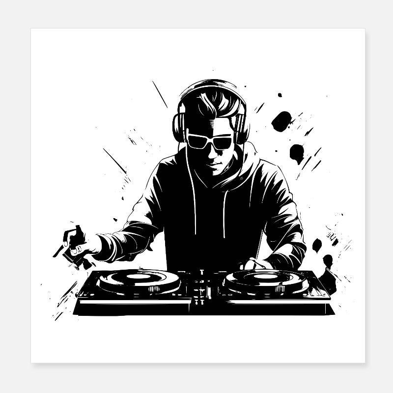 Disc-jockey Poster 20 x 20 cm