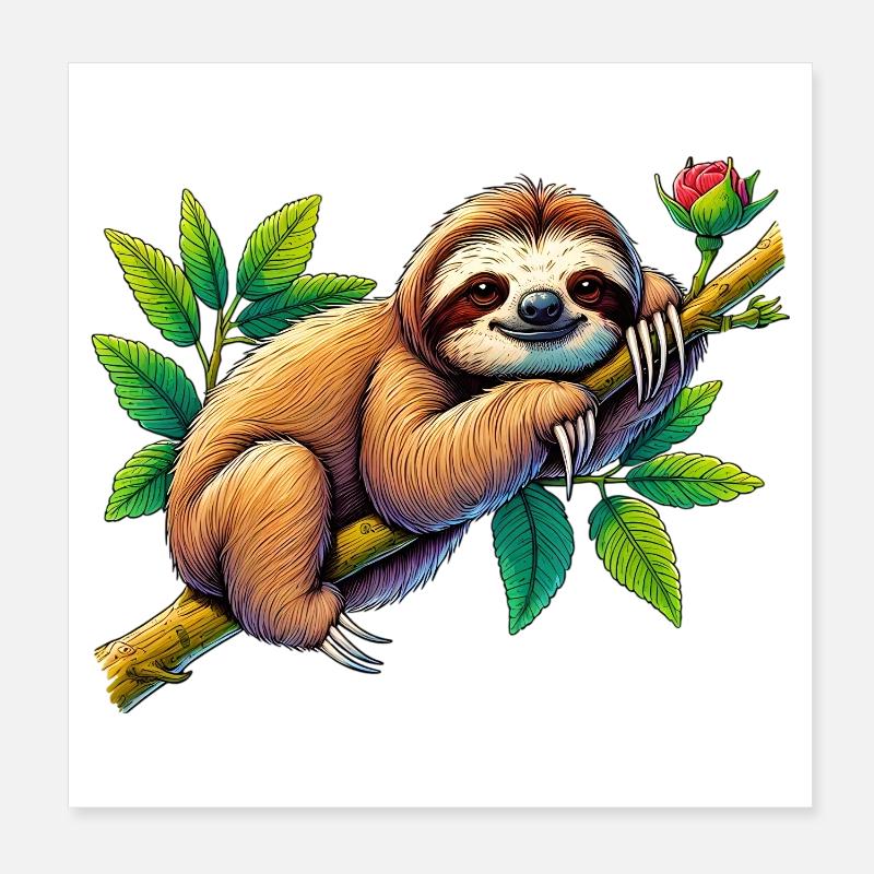 Faultier Poster 20x20 cm