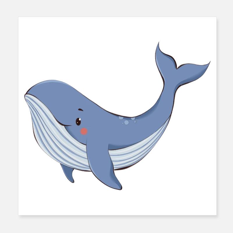 Blue whale Poster 8" x 8" (20x20 cm)