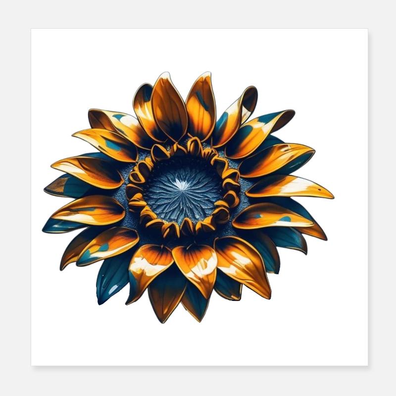 Sonnenblume mit Eisen Poster 20x20 cm