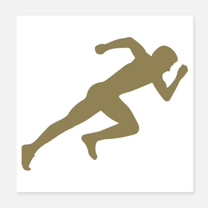 Silhouette minimaliste Sprinter Sprint Poster 20 x 20 cm
