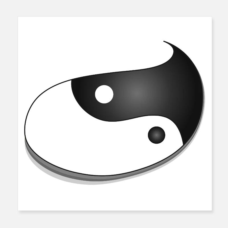 Yin-Yang Symbol in Teardrop Shape – Balance Design Poster 8" x 8" (20x20 cm)