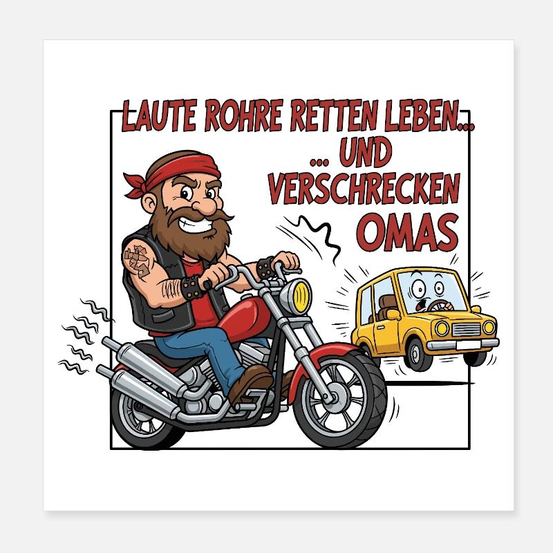 Loud pipes save lives Poster 8" x 8" (20x20 cm)