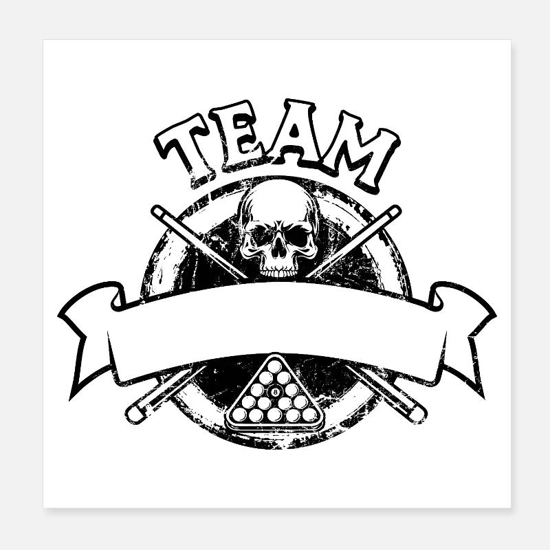 Eight Ball, Billardkugel, Billard Team Geschenk Poster 20x20 cm