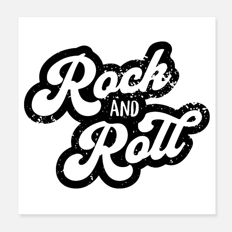 Rock and Roll Typography Design Poster 8" x 8" (20x20 cm)