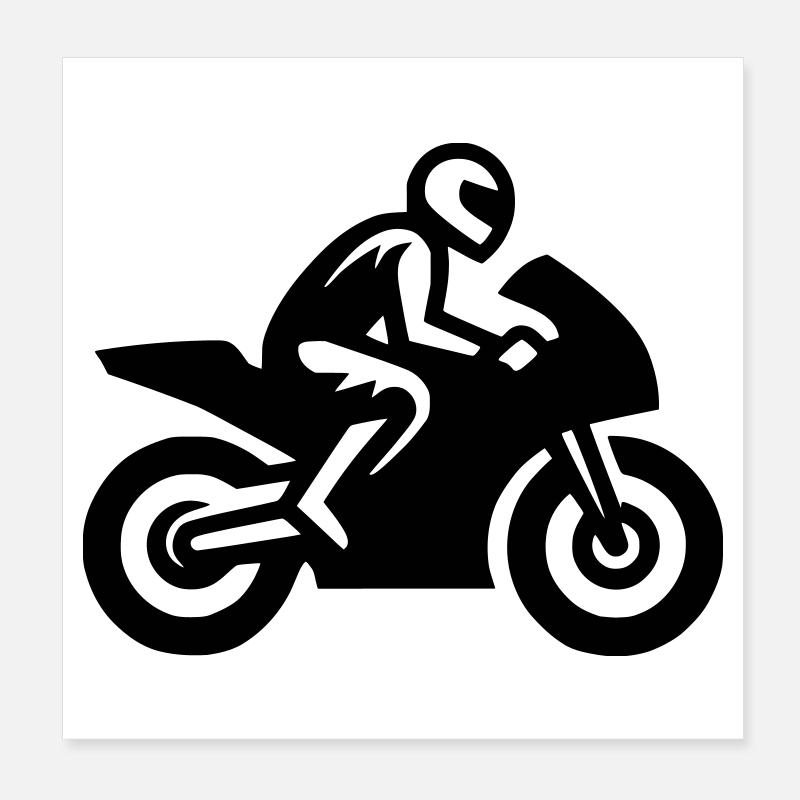 Moto de course Moto Moto Machine de course Poster 20 x 20 cm